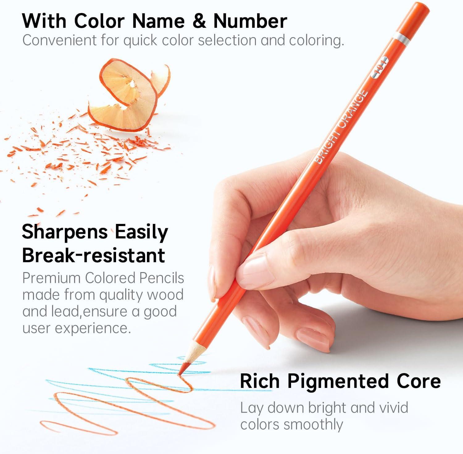 imageShuttle Art 136 Coloured Pencils  Soft Core Colouring Pencils Set for Adult Colouring Books Doodling Sketching Drawing Art Supplies180 Colors