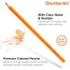 Shuttle Art 504 Colored Pencils Bulk, 12 Vibrant Colors, Pack of 42, Pre-sharpened Coloring Pencils, Wood Colored Pencil for Kids Teachers, Classroom Essentials, Back to School Supplies(720)