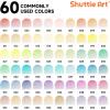 Shuttle Art 60 Metallic Colored Pencils, Colored Pencils for Adult Coloring, Soft Core Coloring Pencil in Gift Tin Box, Drawing Pencil for Kids Adults Beginners Artists Drawing Sketching(60 Pastel Colors)