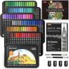 Shuttle Art 136 Coloured Pencils , Soft Core Colouring Pencils Set for Adult Colouring Books, Doodling, Sketching, Drawing, Art Supplies(174 Colors)