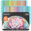 Shuttle Art 60 Metallic Colored Pencils, Colored Pencils for Adult Coloring, Soft Core Coloring Pencil in Gift Tin Box, Drawing Pencil for Kids Adults Beginners Artists Drawing Sketching(60 Pastel Colors)