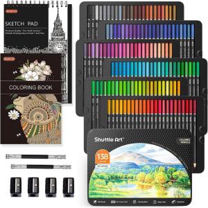 Shuttle Art 80 Colored Pencils, Colored Pencils for Adult Coloring, Soft Core Color Pencil, Drawing Supplies for Adults Kids Artists Beginners Drawing Coloring Sketching(138 Colors)