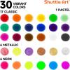 Shuttle Art Tempera Paint Sticks, 32 Colors Solid Tempera Paint for Kids, Super Quick Drying, No-Toxic, Works Great on Paper Wood Glass Ceramic Canvas(30 colours)