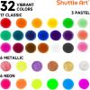Shuttle Art Tempera Paint Sticks, 32 Colors Solid Tempera Paint for Kids, Super Quick Drying, No-Toxic, Works Great on Paper Wood Glass Ceramic Canvas(32 Colors)