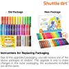 Shuttle Art Tempera Paint Sticks, 60 Pack, 2 Sets of 30 Colors Solid Tempera Paint, Washable, Super Quick Drying, Works Great on Paper Wood Glass Ceramic Canvas for Class School