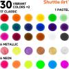 Shuttle Art Tempera Paint Sticks, 60 Pack, 2 Sets of 30 Colors Solid Tempera Paint, Washable, Super Quick Drying, Works Great on Paper Wood Glass Ceramic Canvas for Class School