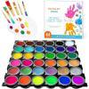 Shuttle Art Washable Finger Paint, 44 Pack Kids Paint Set with 36 Colors Toddler Paints(30ml, 1oz) for Toddlers, Paint Brushes, Finger Paint Paper Pad, Palette, Non Toxic Paint for Kids Art & Craft