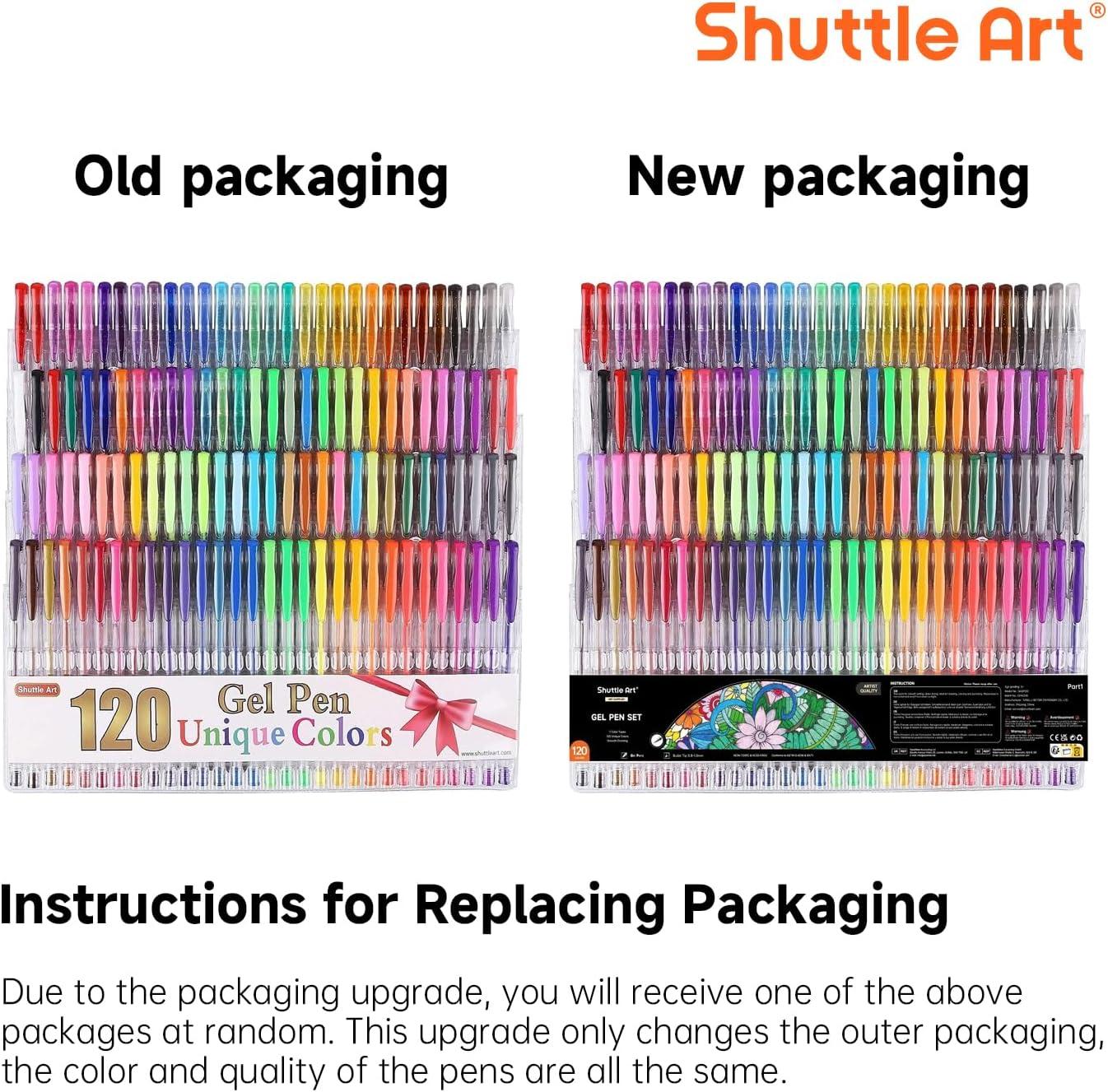 imageShuttle Art 120 Unique Colors No Duplicates Gel Pens Gel Pen Set for Adult Coloring Books Art Markers
