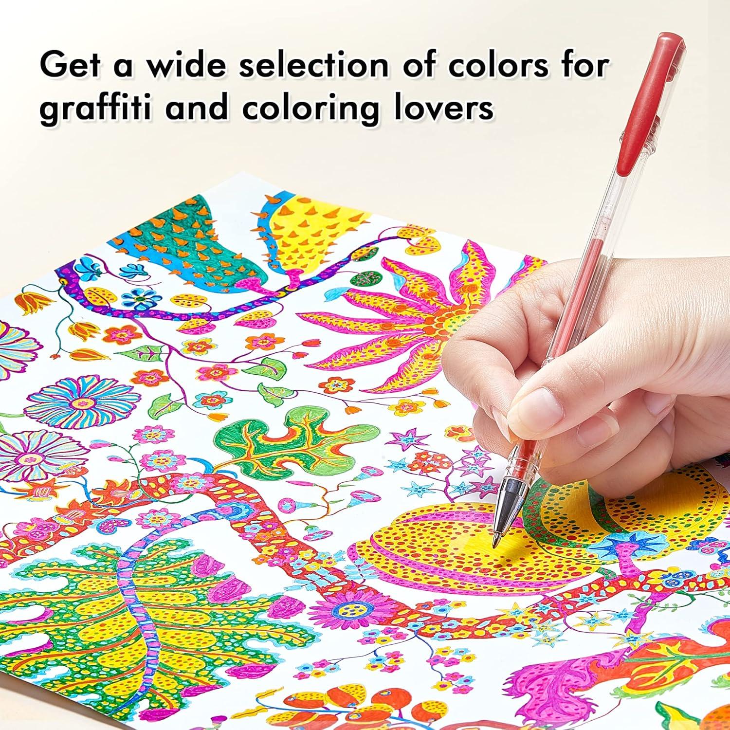 imageShuttle Art 120 Unique Colors No Duplicates Gel Pens Gel Pen Set for Adult Coloring Books Art Markers
