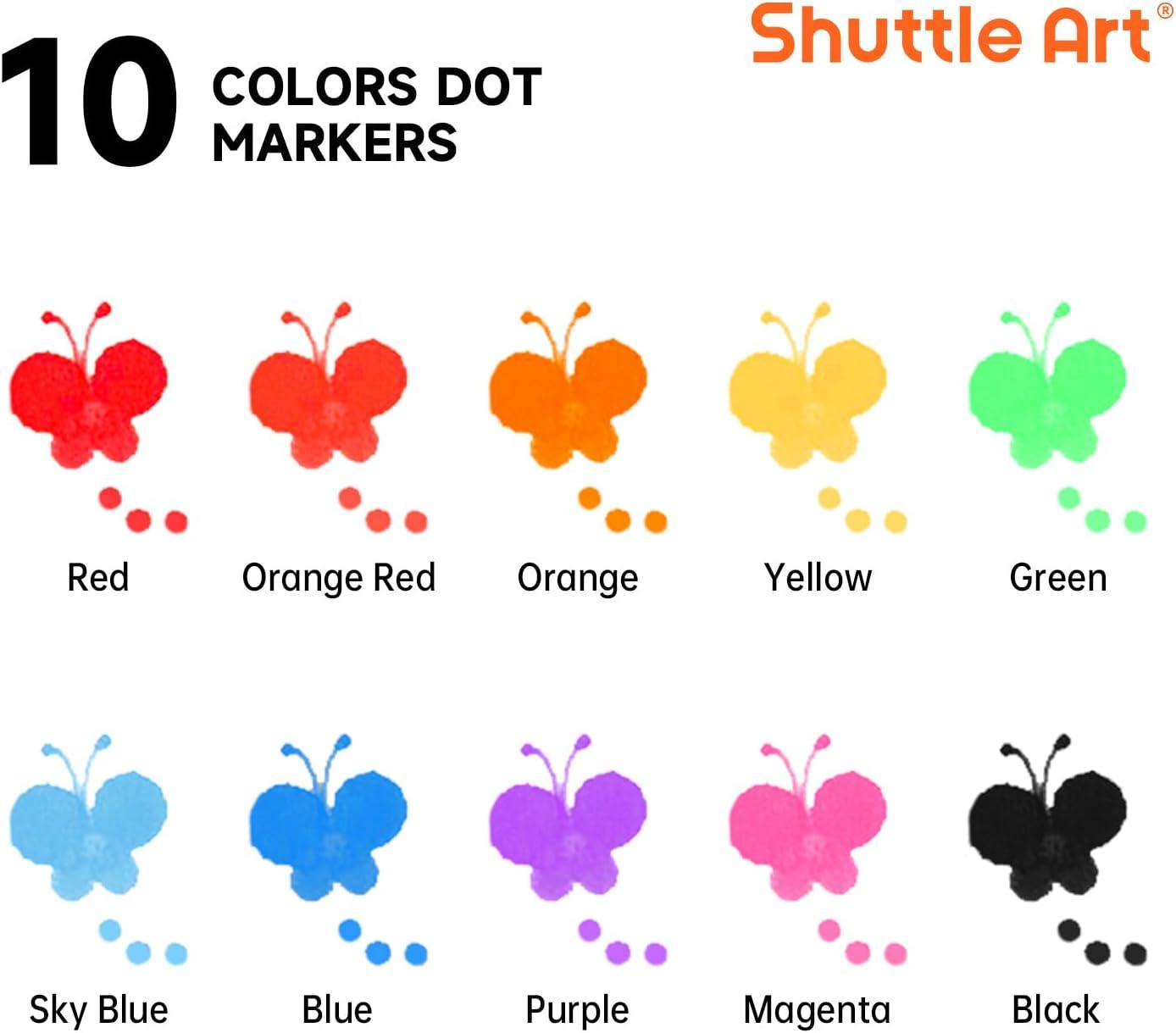 imageShuttle Art Dot Markers 10 Colors Washable Markers for ToddlersBingo Daubers Supplies Kids Preschool Children Non Toxic WaterBased10 Colors
