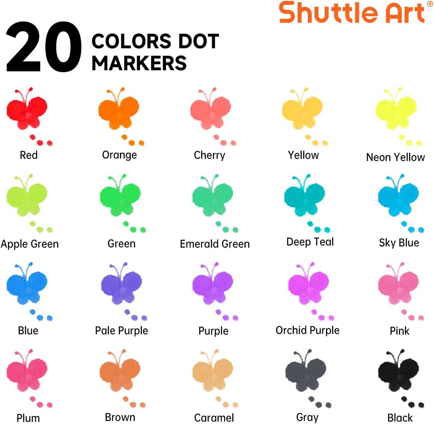 imageShuttle Art Dot Markers 10 Colors Washable Markers for ToddlersBingo Daubers Supplies Kids Preschool Children Non Toxic WaterBased20 Colors