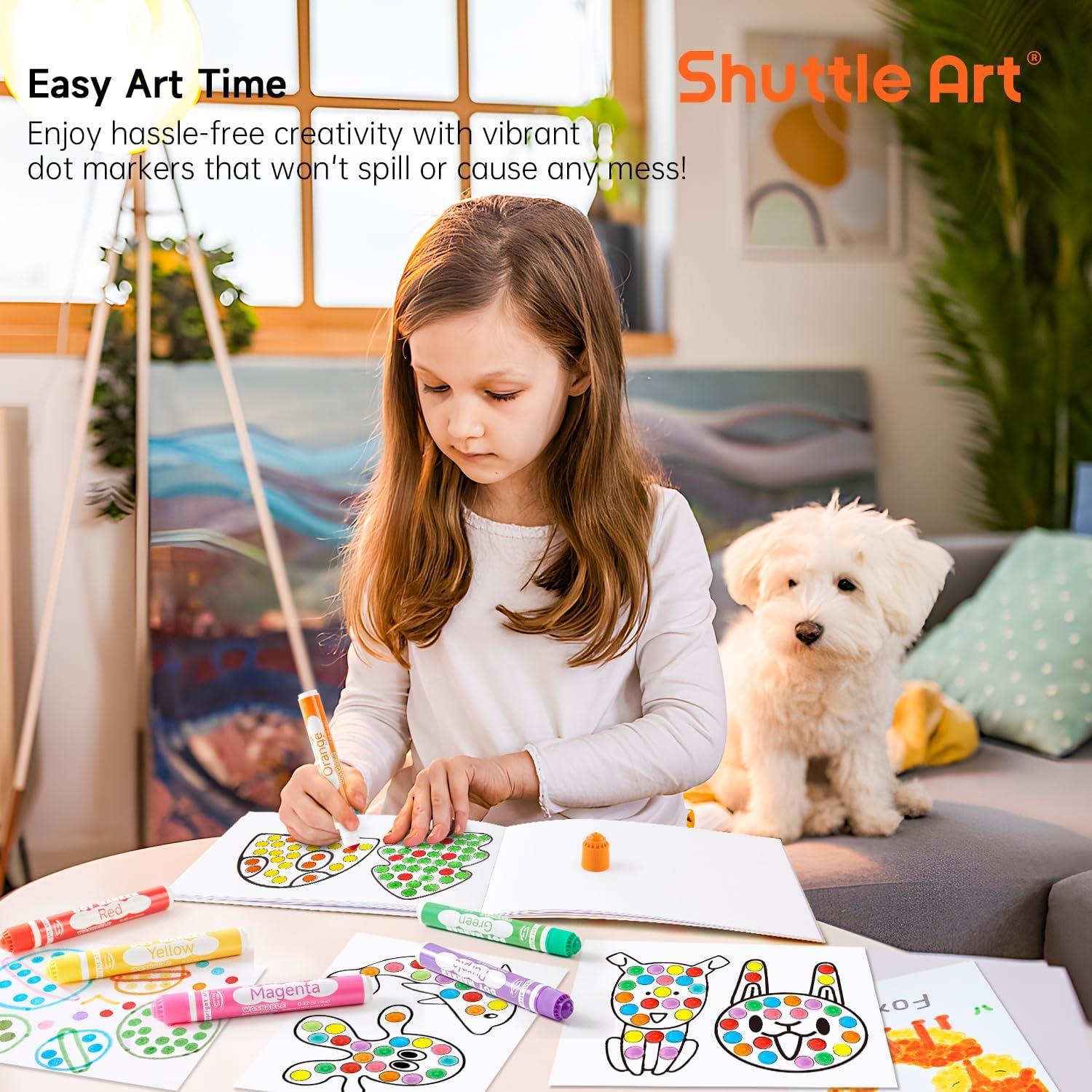 imageShuttle Art Dot Markers 10 Colors Washable Markers for ToddlersBingo Daubers Supplies Kids Preschool Children Non Toxic WaterBased40 Colors