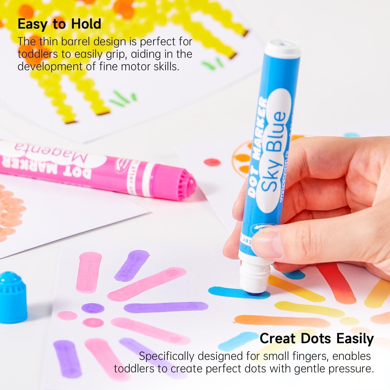 imageShuttle Art Dot Markers 10 Colors Washable Markers for ToddlersBingo Daubers Supplies Kids Preschool Children Non Toxic WaterBased40 Colors