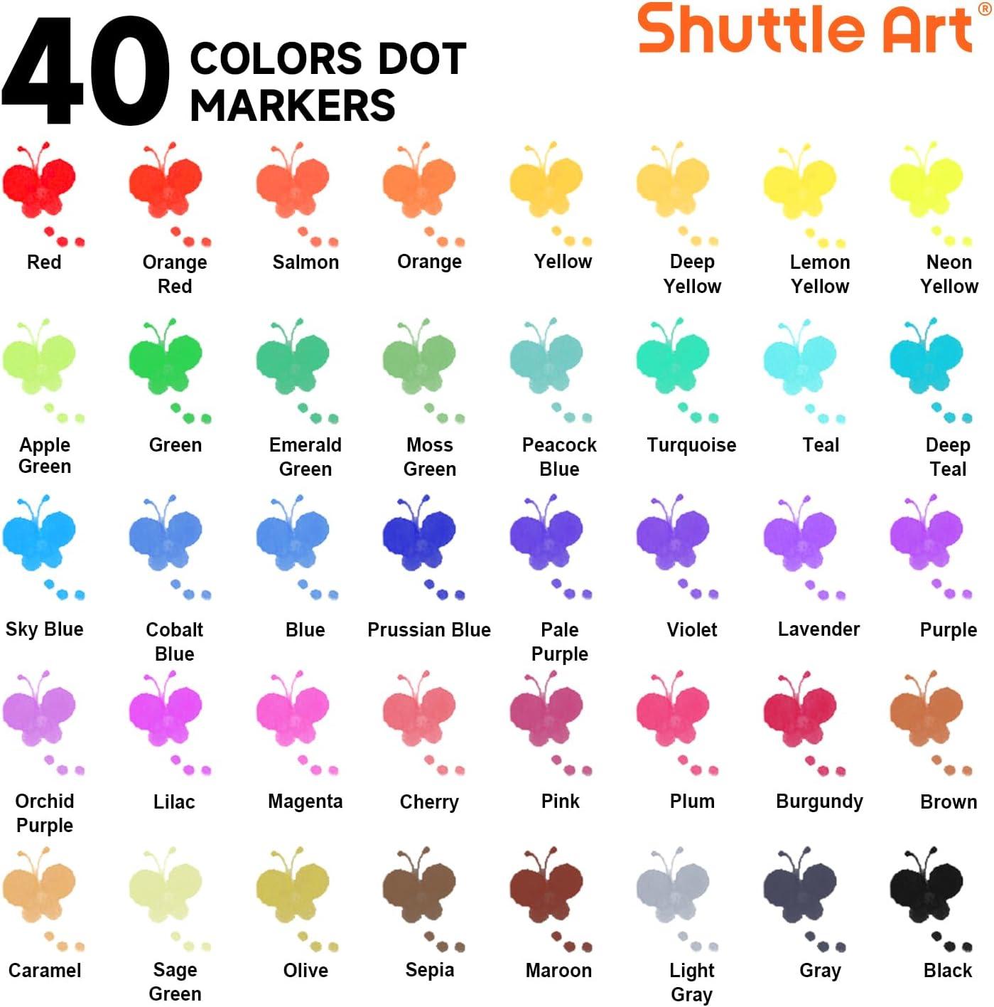 imageShuttle Art Dot Markers 10 Colors Washable Markers for ToddlersBingo Daubers Supplies Kids Preschool Children Non Toxic WaterBased40 Colors