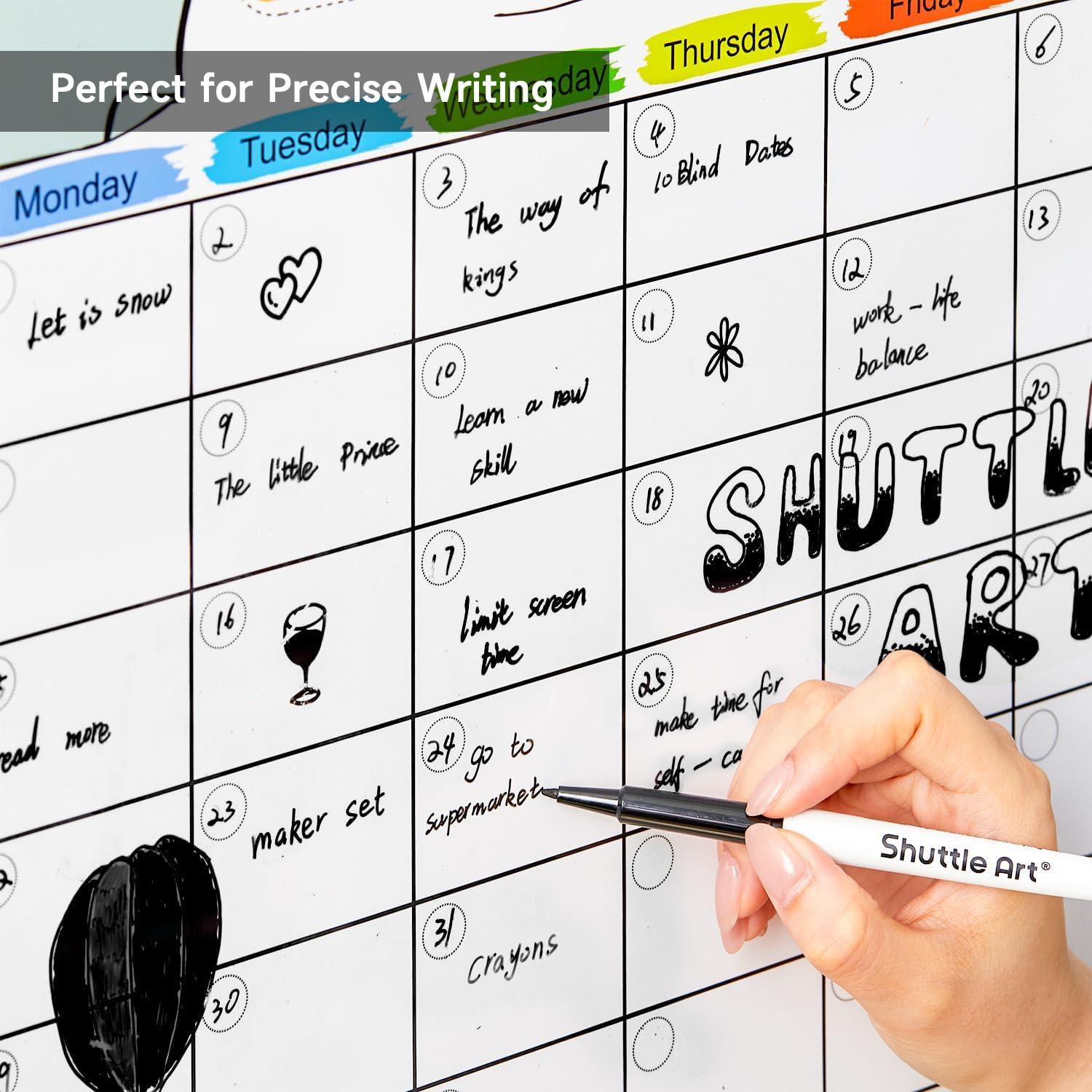 imageShuttle Art Dry Erase Markers 15 Colors Magnetic Whiteboard Markers Fine Point Perfect For Writing on Whiteboards DryErase BoardsMirrors for School Office Home15 Ultra Fine Black