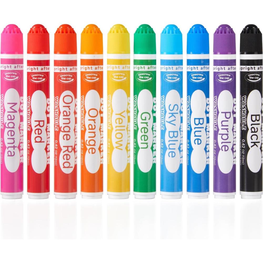 imageShuttle Art Dot Markers 10 Colors Washable Markers for ToddlersBingo Daubers Supplies Kids Preschool Children Non Toxic WaterBased10 Colors