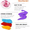 Shuttle Art 18 Colors Acrylic Paint Bottle Set (250ml/8.45oz), Rich Pigmented Bulk Painting Supplies for Artists, Beginners and Kids on Rocks Crafts Canvas Wood Ceramic