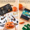 Shuttle Art 20 PCS Halloween Pumpkin Carving Kit, 10 PCS Professional Heavy Duty Stainless Steel Pumpkin Carving Tools with 10 Pumpkin Stencils and Carrying Case, Safe and Durable for Kids Adults