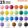 Shuttle Art Acrylic Pouring Paint, Set of 36 Bottles (2 oz/60ml) Pre-Mixed High-Flow Pouring Supplies with Canvas, Silicone Oil, Measuring Cups, Tablecloths, Complete Paint Pouring Kit(23 Metallic Colors)
