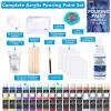 Shuttle Art Acrylic Pouring Paint, Set of 36 Bottles (2 oz/60ml) Pre-Mixed High-Flow Pouring Supplies with Canvas, Silicone Oil, Measuring Cups, Tablecloths, Complete Paint Pouring Kit(36 Colors)