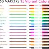 Shuttle Art Dry Erase Markers, 15 Colors Magnetic Whiteboard Markers with Erase,Fine Point Perfect For Writing on Whiteboards, Dry-Erase Boards,Mirrors for School Office Home(Multicolor)