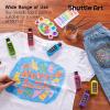 Shuttle Art Fabric Paint, 18 Colors Permanent Soft Fabric Paint in Bottles (60ml/2oz) with Brushes, Palette, Stencils, Non-Toxic Textile Paint for T-Shirts, Shoes, Jeans, Bags, DIY Projects&Art(Metallic)