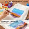 Shuttle Art Fabric Paint, 18 Colors Permanent Soft Fabric Paint in Bottles (60ml/2oz) with Brushes, Palette, Stencils, Non-Toxic Textile Paint for T-Shirts, Shoes, Jeans, Bags, DIY Projects&Art(Regular)