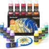 Shuttle Art Acrylic Pouring Paint, Set of 36 Bottles (2 oz/60ml) Pre-Mixed High-Flow Pouring Supplies with Canvas, Silicone Oil, Measuring Cups, Tablecloths, Complete Paint Pouring Kit(23 Metallic Colors)
