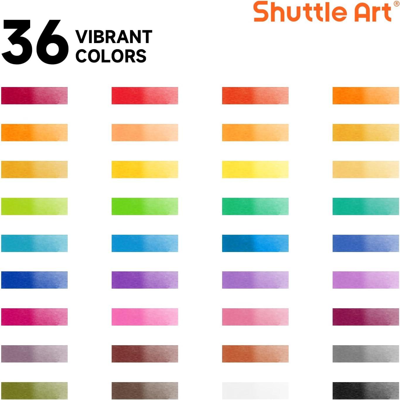 imageShuttle Art 43 Pack Watercolor Paint Set 36 Colors Watercolor Paint Pan Set with 6 Brushes and 1 Watercolor Pad for Beginners Artists Kids ampamp Adults Watercolor Painting Bullet Journal Calligraphy