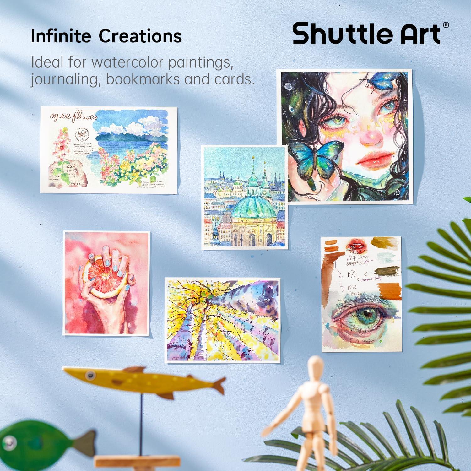 imageShuttle Art 43 Pack Watercolor Paint Set 36 Colors Watercolor Paint Pan Set with 6 Brushes and 1 Watercolor Pad for Beginners Artists Kids ampamp Adults Watercolor Painting Bullet Journal Calligraphy