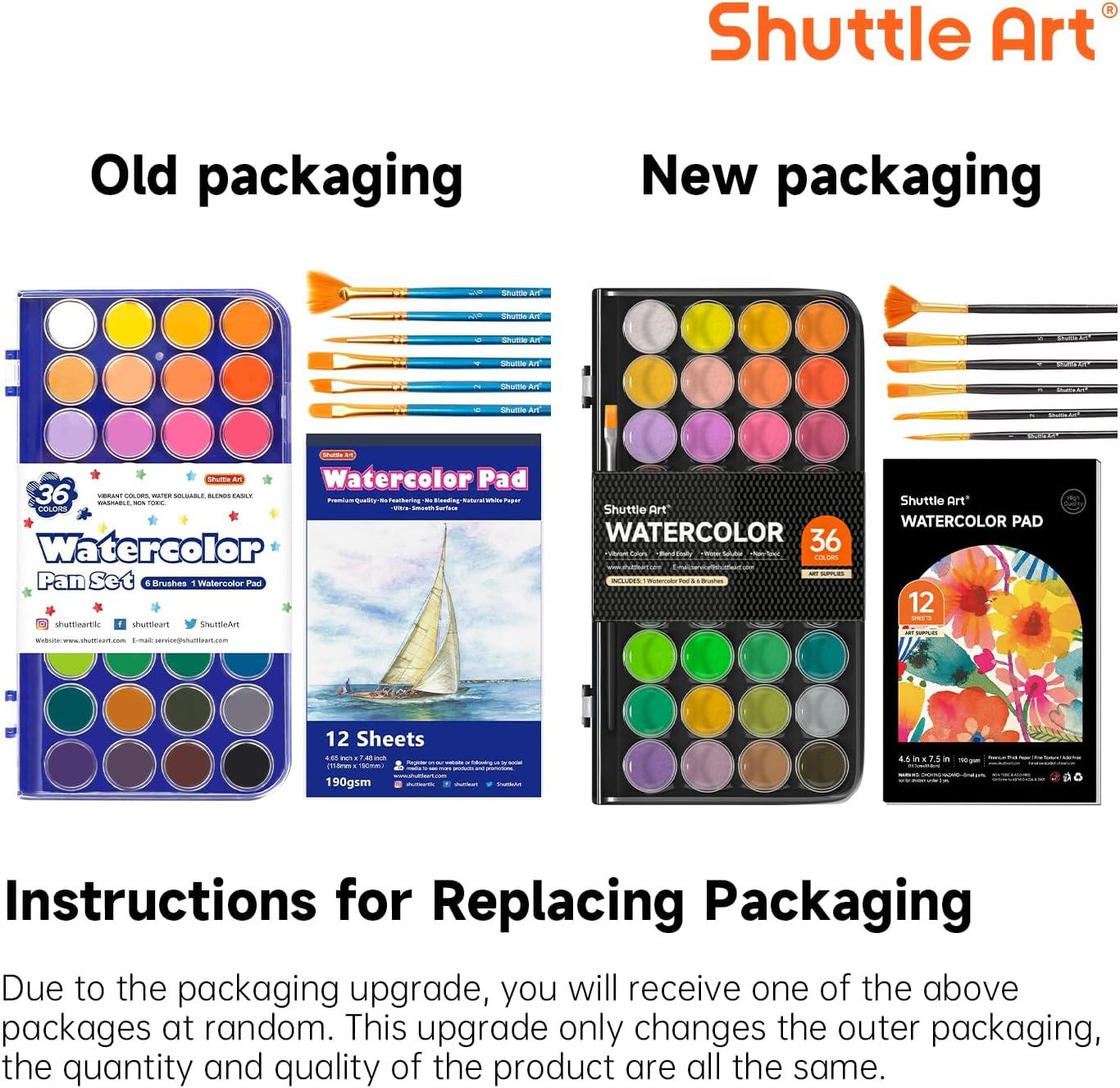 imageShuttle Art 43 Pack Watercolor Paint Set 36 Colors Watercolor Paint Pan Set with 6 Brushes and 1 Watercolor Pad for Beginners Artists Kids ampamp Adults Watercolor Painting Bullet Journal Calligraphy