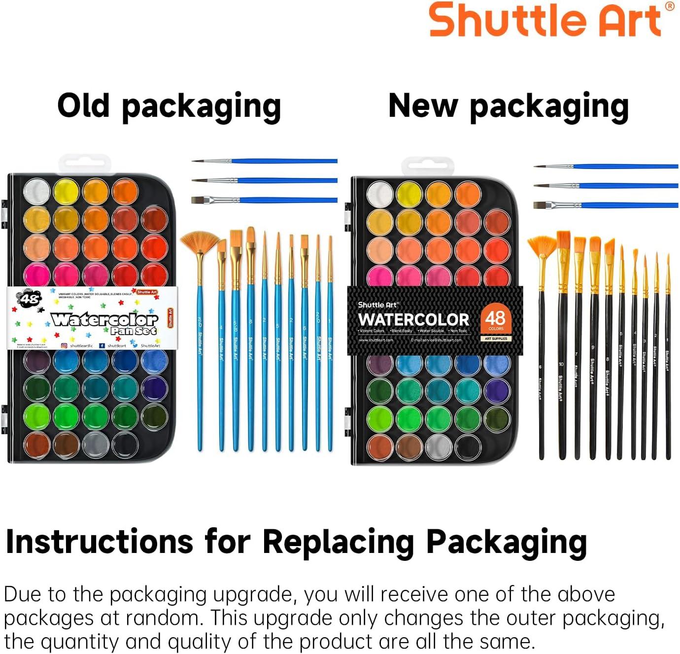 imageShuttle Art 58 Pack Watercolor Paint Set 48 Colors Watercolor Pan with 10 Paint Brushes for Beginners Artists Kids ampamp Adults to Water Color Paint Bullet Journal Calligraphy Practice