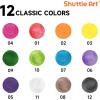 Shuttle Art 30 pack Watercolor Paint Set Bulk, 12 Colors Watercolor Paint Set bulk with Paint Brushes for Kids and Adults, Washable Paint for Classroom, Parties, Kindergarten and Art Activities