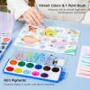 Shuttle Art 30 pack Watercolor Paint Set Bulk, 12 Colors Watercolor Paint Set bulk with Paint Brushes for Kids and Adults, Washable Paint for Classroom, Parties, Kindergarten and Art Activities