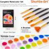 Shuttle Art 43 Pack Watercolor Paint Set, 36 Colors Watercolor Paint Pan Set with 6 Brushes and 1 Watercolor Pad for Beginners, Artists, Kids & Adults Watercolor Painting, Bullet Journal, Calligraphy