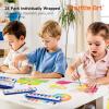 Shuttle Art 8 Colors Watercolor Paint Set, 24 Pack with Paint Brushes & Color Wheels, Washable for Kids & Adults, Suitable for Classroom, Parties, Kindergarten & Art Activities(8 Colors 24 Pack)