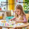 Shuttle Art Paint with Water Coloring Book for Kids, 25 Animals Themed Pages with 2 Brushes, Mess-Free Watercolor Paint Set, Travel-Friendly Art Craft Gift for Toddlers, Birthday Christmas Gift(Princess)