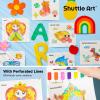 Shuttle Art Paint with Water Coloring Book for Kids, 25 Animals Themed Pages with 2 Brushes, Mess-Free Watercolor Paint Set, Travel-Friendly Art Craft Gift for Toddlers, Birthday Christmas Gift(Princess)