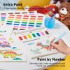 Shuttle Art Paint with Water Coloring Book for Kids, 25 Animals Themed Pages with 2 Brushes, Mess-Free Watercolor Paint Set, Travel-Friendly Art Craft Gift for Toddlers, Birthday Christmas Gift(Dinosaur)