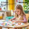 Shuttle Art Paint with Water Coloring Book for Kids, 25 Animals Themed Pages with 2 Brushes, Mess-Free Watercolor Paint Set, Travel-Friendly Art Craft Gift for Toddlers, Birthday Christmas Gift(Animals)
