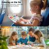 Shuttle Art Paint with Water Coloring Book for Kids, 25 Animals Themed Pages with 2 Brushes, Mess-Free Watercolor Paint Set, Travel-Friendly Art Craft Gift for Toddlers, Birthday Christmas Gift(Dinosaur)
