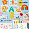 Shuttle Art Paint with Water Coloring Book for Kids, 25 Animals Themed Pages with 2 Brushes, Mess-Free Watercolor Paint Set, Travel-Friendly Art Craft Gift for Toddlers, Birthday Christmas Gift(Sea World)