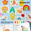 Shuttle Art Paint with Water Coloring Book for Kids, 25 Animals Themed Pages with 2 Brushes, Mess-Free Watercolor Paint Set, Travel-Friendly Art Craft Gift for Toddlers, Birthday Christmas Gift(Dinosaur)
