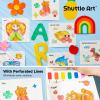Shuttle Art Paint with Water Coloring Book for Kids, 25 Animals Themed Pages with 2 Brushes, Mess-Free Watercolor Paint Set, Travel-Friendly Art Craft Gift for Toddlers, Birthday Christmas Gift(Animals)