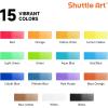 Shuttle Art Watercolor Paint Set, 36 Colors Watercolor Paint in Tubes (12ml Each) with 3 Brushes, Rich Pigment, Easy to Blend, Perfect for Kids, Artists, Beginners, Students(15 Colors)