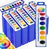Shuttle Art 8 Colors Watercolor Paint Set, 24 Pack with Paint Brushes & Color Wheels, Washable for Kids & Adults, Suitable for Classroom, Parties, Kindergarten & Art Activities(8 Colors 60 Pack)