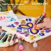 66 Colors Fabric Paint, Shuttle Art 3D Fabric Paint with Stencil and Brushes, Permanent Textile Paint Includes Neon, Metallic, Glitter and Glow in the Dark Paint, Ideal for Clothing and DIY Decoration