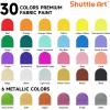Fabric Paint, Shuttle Art 30 Colors Permanent Soft Fabric Paint in Bottles (60ml/2oz) with Brushes, Palette, Stencils, Non-Toxic Textile Paint for T-shirts, Shoes, Jeans, Bags, DIY Projects&Art Crafts