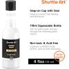 Shuttle Art Black Fabric Paint, 4 oz(100 ml) Fabric Paint for Clothes Permanent, Non-Toxic Textile Paint for DIY Arts & Crafts, T-Shirts, Shoes, Jeans, Ideal for Base Coverage, Blending & Detailing(White)