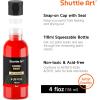 Shuttle Art Black Fabric Paint, 4 oz(100 ml) Fabric Paint for Clothes Permanent, Non-Toxic Textile Paint for DIY Arts & Crafts, T-Shirts, Shoes, Jeans, Ideal for Base Coverage, Blending & Detailing(Red)